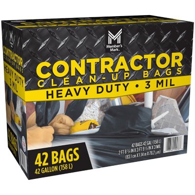 Contractor Debris Bags, 3 Mil, 42-Gal Heavy Duty