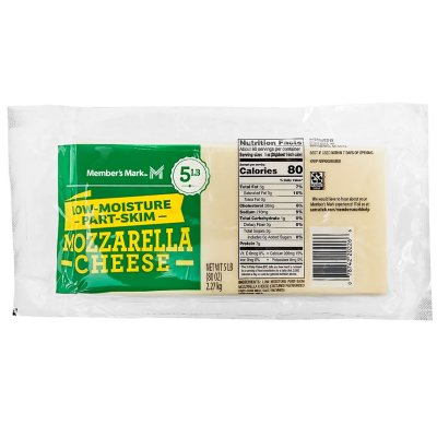 Member's Mark Mozzarella Cheese, Part-Skim Low-Moisture (5 lb. block) - Sam's  Club