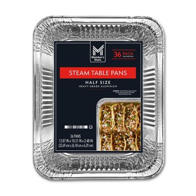 Member's Mark Aluminum Steam Table Pans, Half Size (36 ct