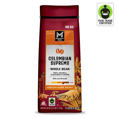 Member's Mark Colombian Supremo Whole Bean Coffee (40 oz.) - Sam's Club