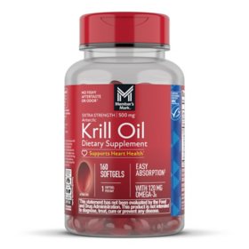 Member's Mark Extra-Strength Antarctic Pure Omega-3 Krill Oil, 500 mg, 160 ct.