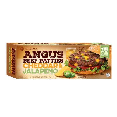 Member's Mark Cheddar & Jalapeno Angus Beef Patties (5 lbs.) Sam's Club