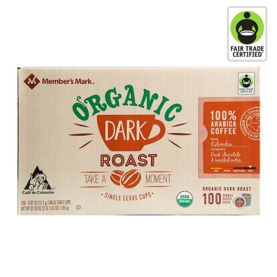 Member's Mark Organic Dark Roast Coffee, Single-Serve Cups (100 ct.) - Sam's  Club