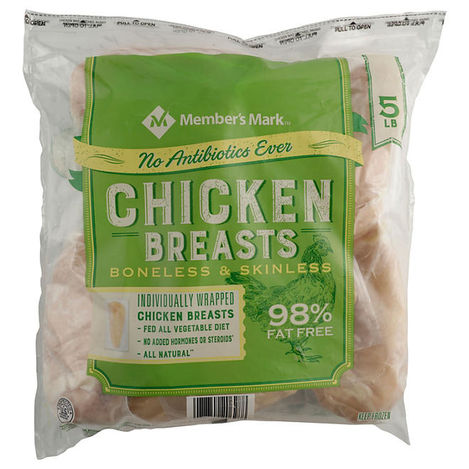 Member's Mark Boneless Skinless Chicken Breast 5 lbs.