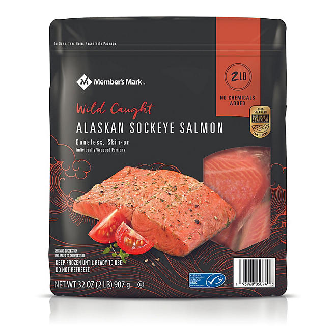 Member's Mark Wild-Caught Alaskan Sockeye Salmon, Frozen, 2 lbs.