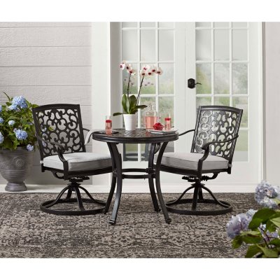 Member S Mark Agio Hastings 3 Piece Bistro Set With Sunbrella Fabric Sam S Club