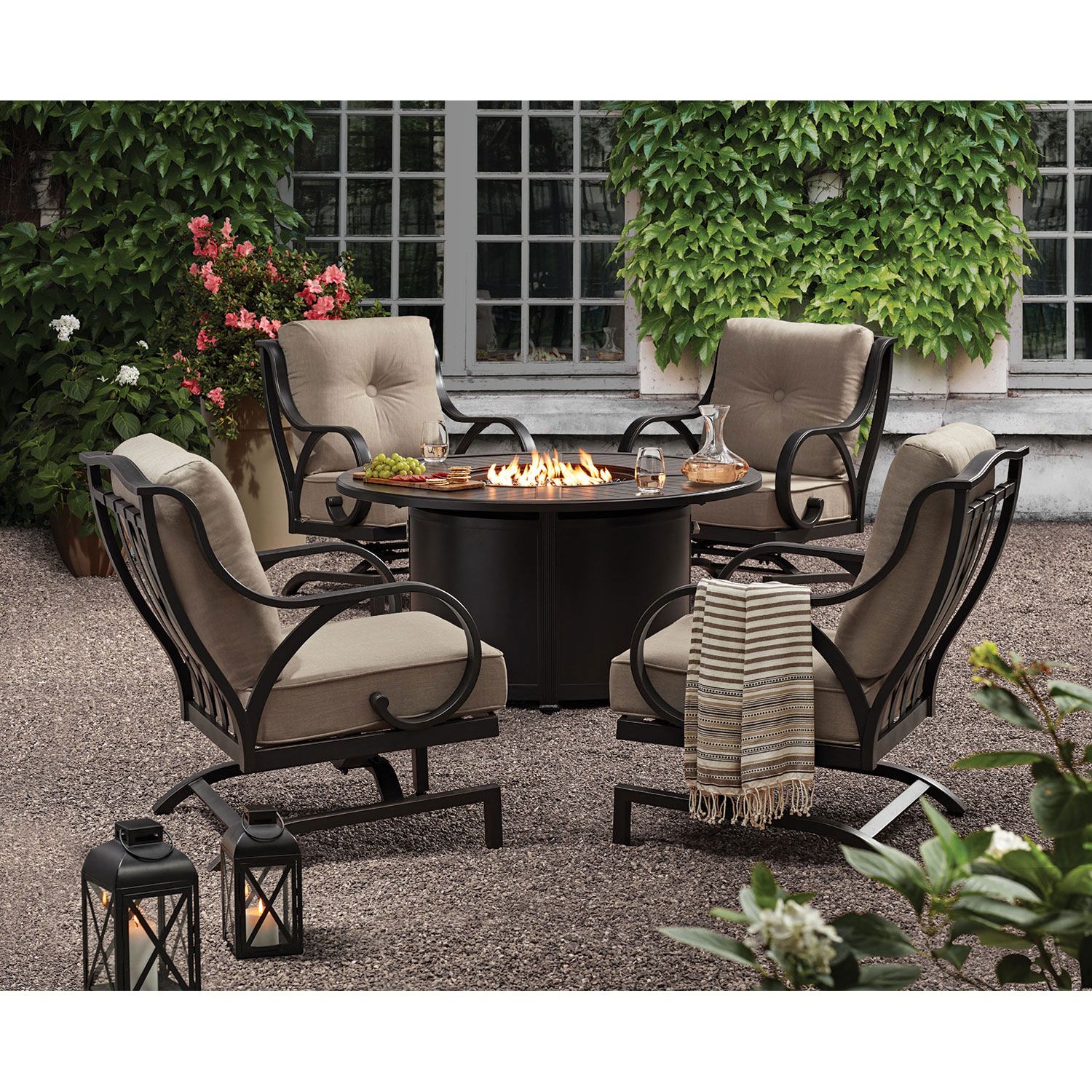 Member’s Mark Harbor Hill 5-Piece Fire Chat Set with Sunbrella Fabric Cushions