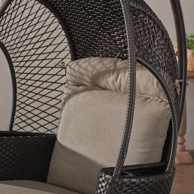 Member s Mark Brown Woven Egg Chair With Cup Holder Sam s Club