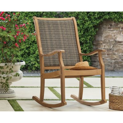 Member S Mark Teak Wicker Rocking Chair