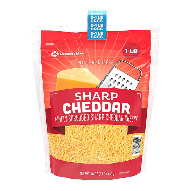 Member's Mark Sharp Cheddar Finely Shredded Cheese 2 pk.