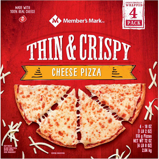 Member's Mark Thin Crust Cheese Pizza (4 ct.)