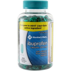 Member's Mark Ibuprofen Softgels, 200 mg, 400 ct.