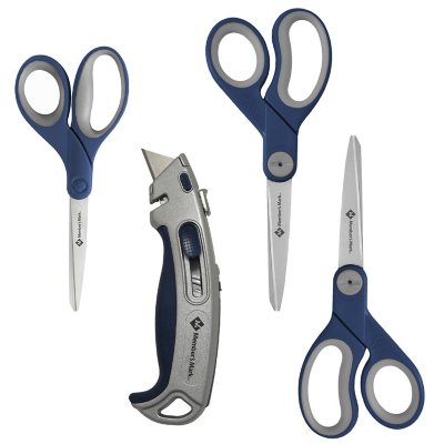Member's Mark Heavy Duty Scissor & Box Cutter, 4 Piece Set Select