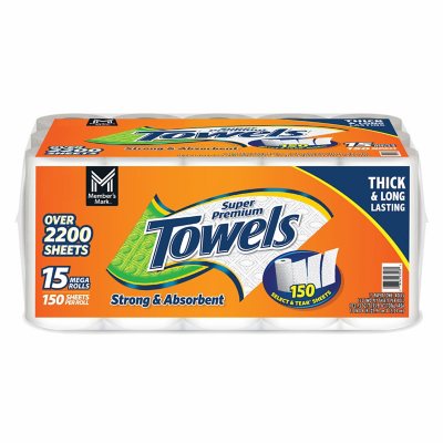 Member's Mark Super Premium 2-Ply Select & Tear Paper Towels (150  sheets/roll, 15 rolls)