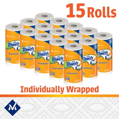 Member's Mark Super Premium Individually Wrapped Paper Towels 15 rolls150 sheets 