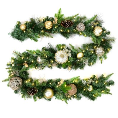 Member's Mark 9' Premium Decorated Garland, Gold - Sam's Club