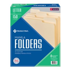 Smead 1//3 Cut Assorted Positions SuperTab File Folders Manila Letter, 100ct.