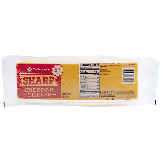 Member's Mark Sharp Cheddar Cheese Block 5 lbs.