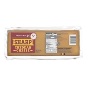 Member's Mark Sharp Cheddar Cheese Block 5 lbs.