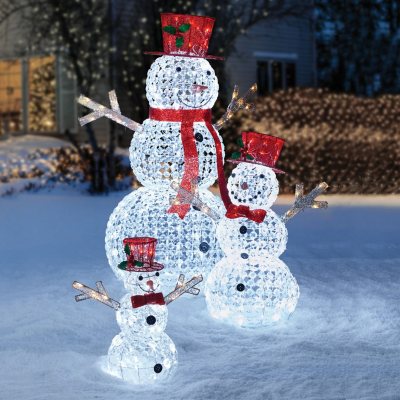 Member's Mark Crystal Beaded Twinkling Snowman Family, Set of 3 - Sam's Club