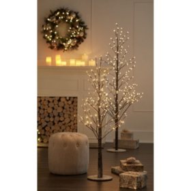 Member S Mark Pre Lit Branch Trees Set Of 2 Assorted Colors