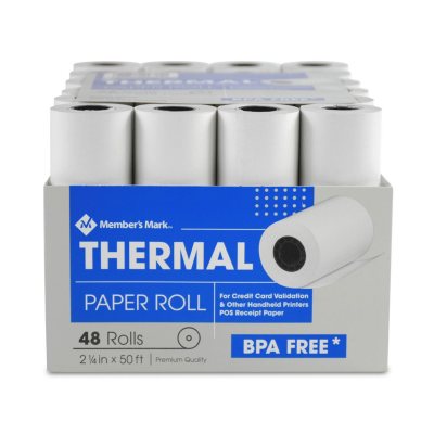 Member's Mark Thermal Receipt Paper Rolls, 2 1/4 X 50' , 48 Rolls - Sam's  Club