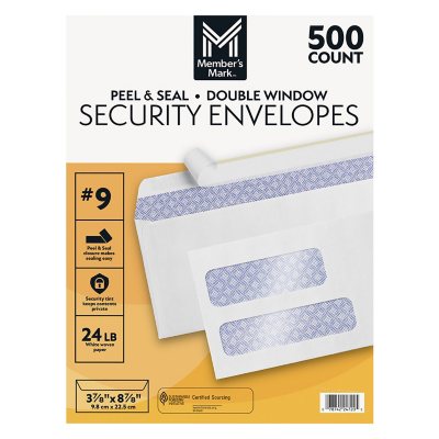 Member's Mark Envelope #9 Double Window (500 ct.)