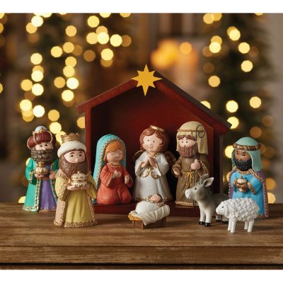 Kids National Geographic Childrens Nativity Set With Stable St