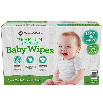 Free Shipping 1152 ct. Member's Mark Premium Scented Baby Wipes 
