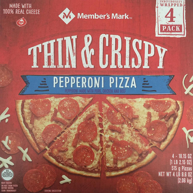 Member's Mark Thin and Crispy Pepperoni Pizza (18 oz., 4 pk.)