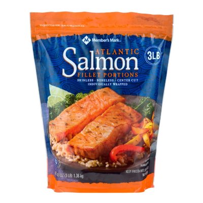 Member's Mark Frozen Atlantic Salmon Fillet Portions (3 lbs.) - Sam's Club