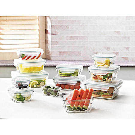 Ceramic glass Food Storage Containers with Lid  4 Piece Set Storage Floral 