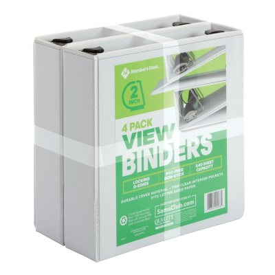Basics 3-Ring Binder, 1 Inch - White, 4-Pack