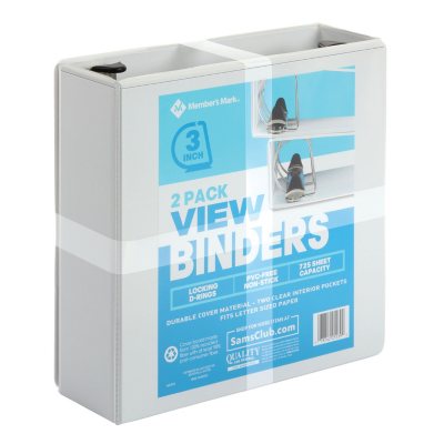Business Source Basic D-Ring White View Binders - 5 Binder Capacity 