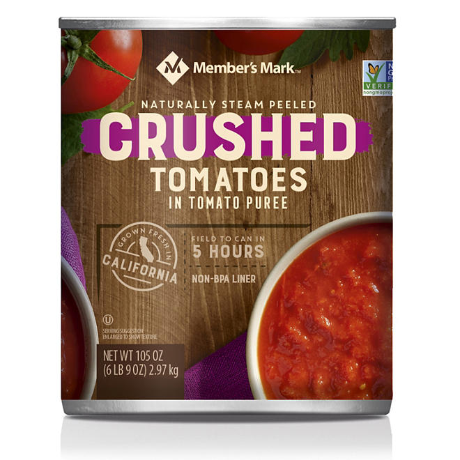 Member's Mark Crushed Tomatoes In Tomato Puree 105 oz. can