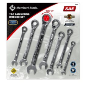 Member's Mark 7-Piece Ratcheting Wrench Set (Standard or Metric)