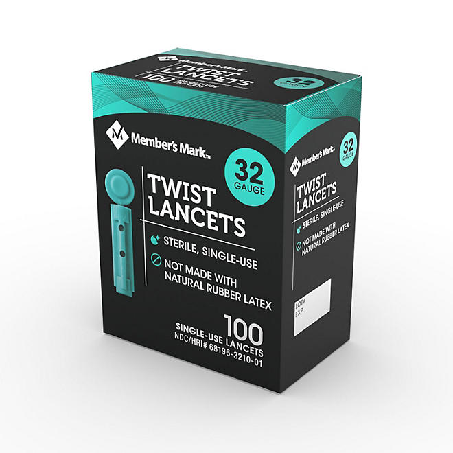 Member's Mark Twist Lancet Single Use, 32 Gauge 100 ct.