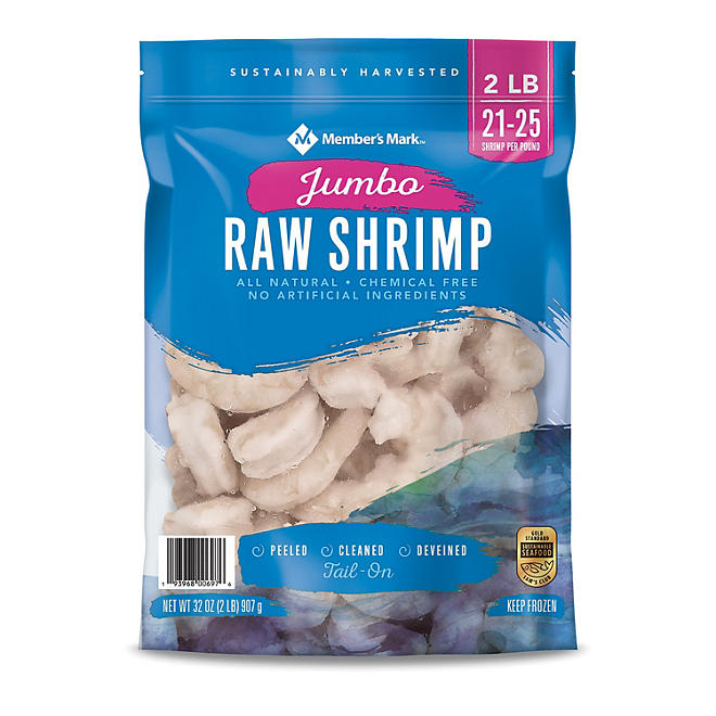Member's Mark Raw Jumbo Shrimp, Frozen 2 lbs.