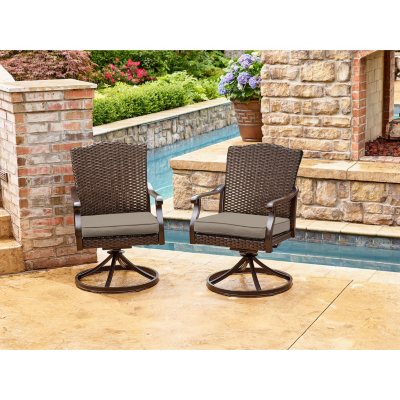 Member s Mark Agio Heritage Sunbrella Swivel Dining Chairs 2 Pack Sam s Club