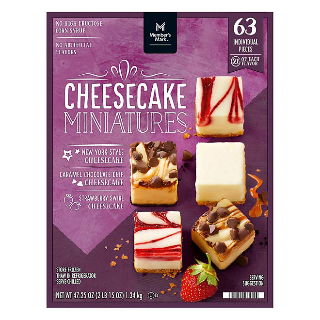 Member's Mark 1"x1" Cheesecake Minis, Variety Pack (63 ct.)
