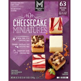 Member's Mark 1"x1" Cheesecake Minis, Variety Pack, 63 ct.
