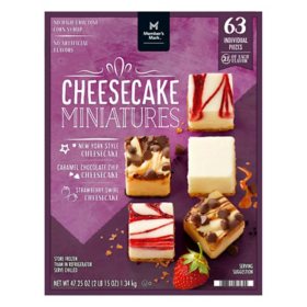 Member's Mark 1"x1" Cheesecake Minis (New York, Caramel Chocolate Chip, and Strawberry Swirl, 63-count)
