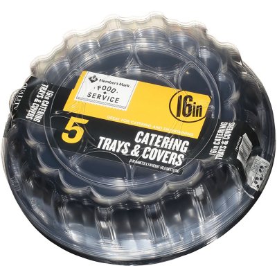 5 x Large 6 Cavity Party Platters with lids 450mm x 313mm x 70mm 