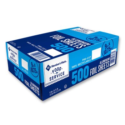 Mehr Foil Pre-Cut Aluminum Foil Sheets 9 x 10.75 Inches, 500 Sheets in Box,  Pack of 6 - Mehr Foil USA