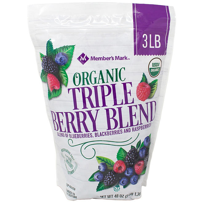 Member's Mark Organic Triple Berry Blend, Frozen (3 lbs.)