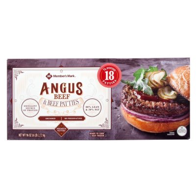 Member's Mark Angus Beef Patties (6 lbs.) Sam's Club