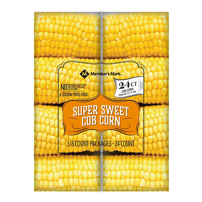 Member's Mark Super Sweet Cob Corn 24 ct. 3" Cobs