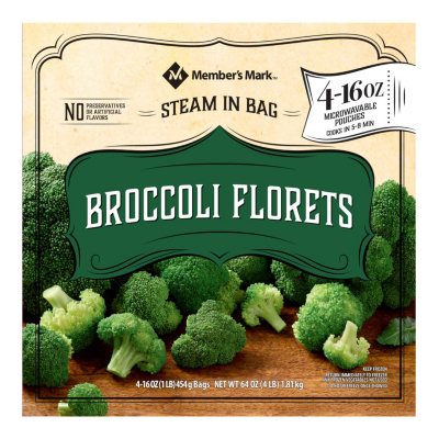 Member's Mark Broccoli Florets, Frozen (16 oz. pouches, 4 count) Sam