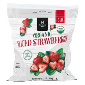 Member's Mark Organic Sliced Strawberries, Frozen, 3 lbs.