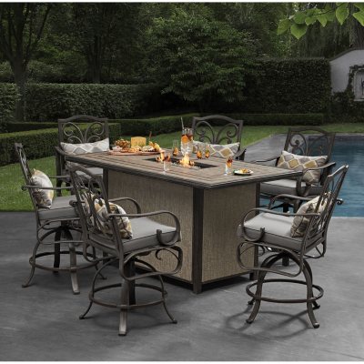 Member s Mark Edenderry Fire 7 Piece Bar Height Dining Set Sam s Club